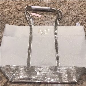 Victoria’s Secret sequined tote. Gold